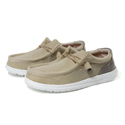 Men's green canvas sneakers with rubber sole and colour mosaic detail on round toe design