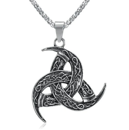 Stainless steel Norse rune necklaces with various Viking symbols and designs