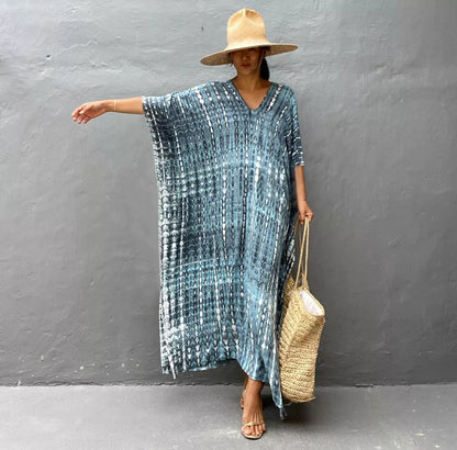 Cotton Beach Cover-up Robe Dress in various colors, perfect for beach or poolside lounging.