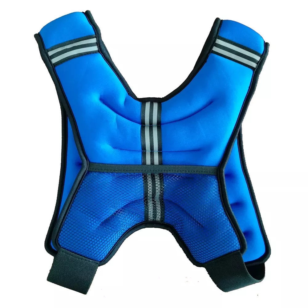 High-grade weight-bearing vest for running and physical training in black and blue