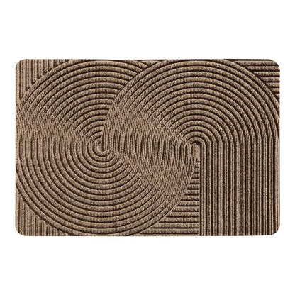 Silk ring entrance carpet 60x90cm with wire rings, cartoon anime pattern, alien shape in blue grey green khaki options