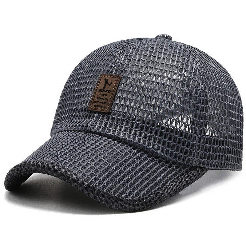 Men's quick-dry mesh baseball cap for summer outdoor sports in multiple colors