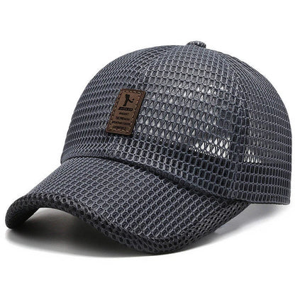 Men's quick-dry mesh baseball cap for summer outdoor sports in multiple colors