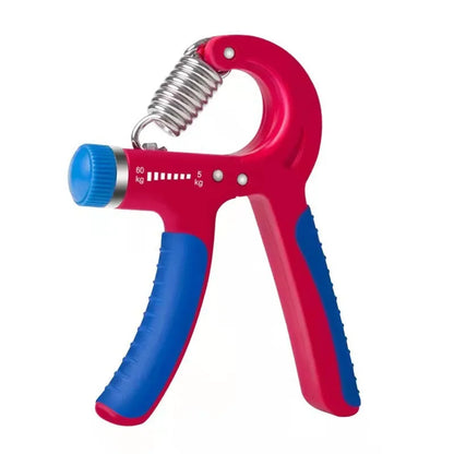 Adjustable counting hand gripper exerciser showing digital display and TPR handles in a selected colour.