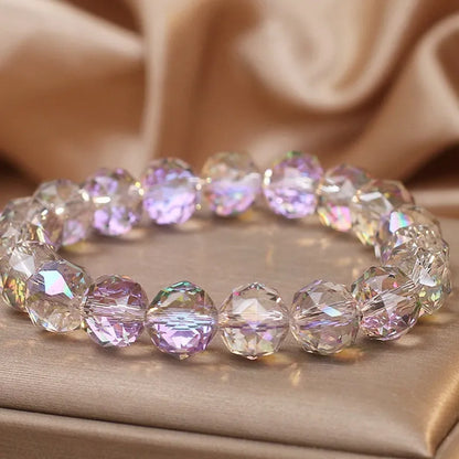 Colourful gray artificial crystal bracelet for women, original design travel gift, one bracelet
