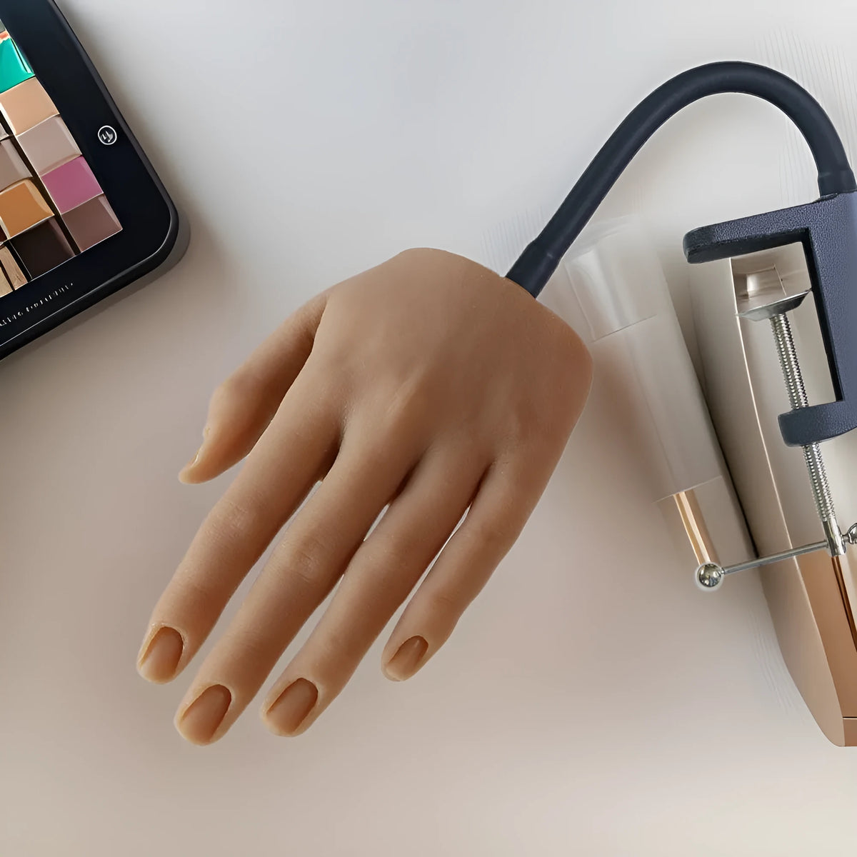Silicone nail art practice fake hand model for manicure training in various colours