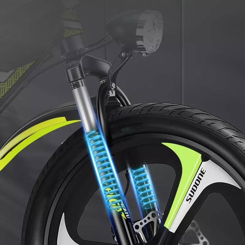 Children's red 22-inch mountain bike with shock absorption for smooth off-road rides