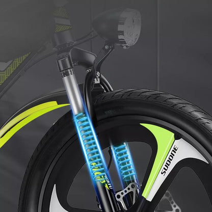 Children's red 22-inch mountain bike with shock absorption for smooth off-road rides