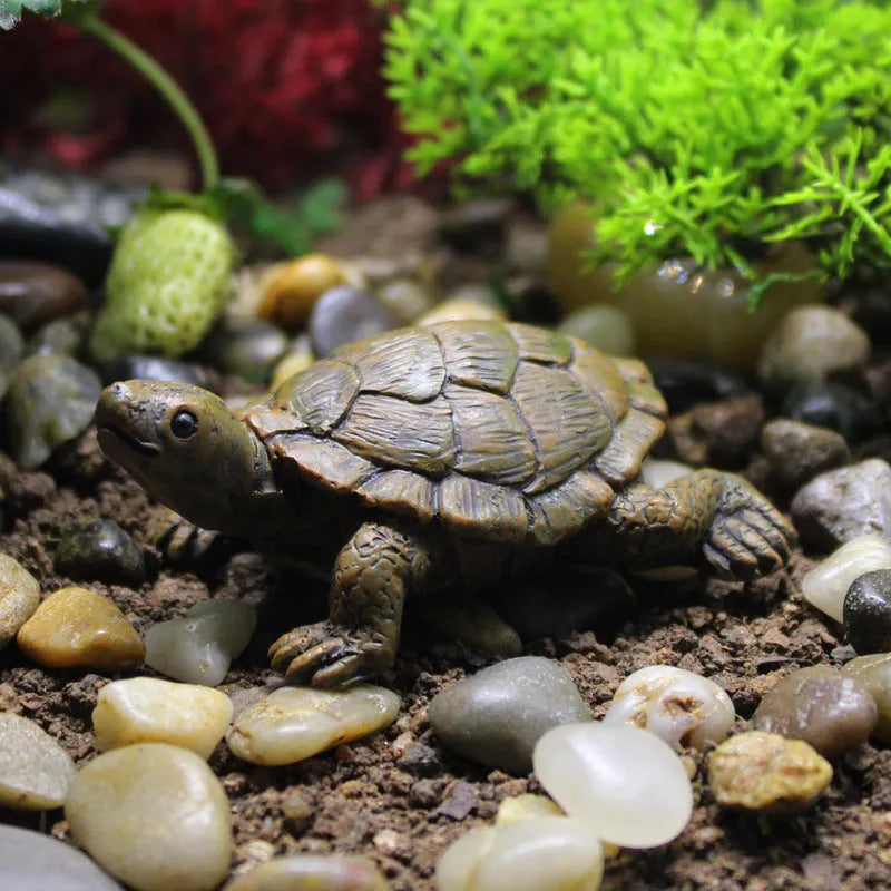 Handcrafted resin turtle garden ornament with realistic details for outdoor decoration
