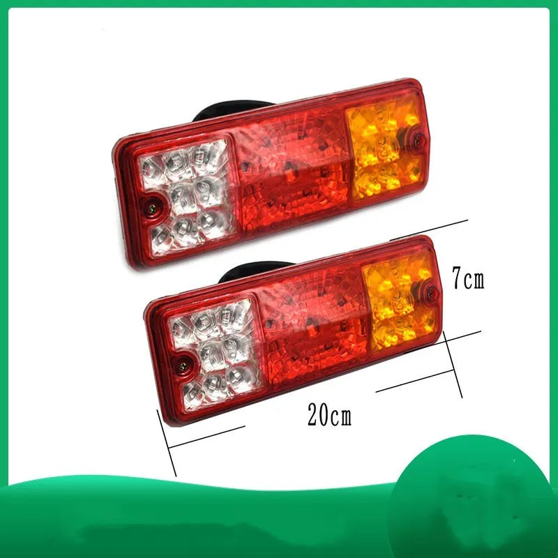 Black shell integrated electric tricycle taillight measuring 200mm by 70mm for 12V and 48-60V systems