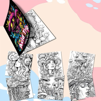 Acid Tour coloured paper painting book showing its 200mm length.