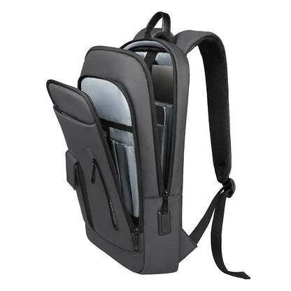 Men's lightweight Oxford cloth backpack in dark grey, olive green, blue or black for business travel and commuting