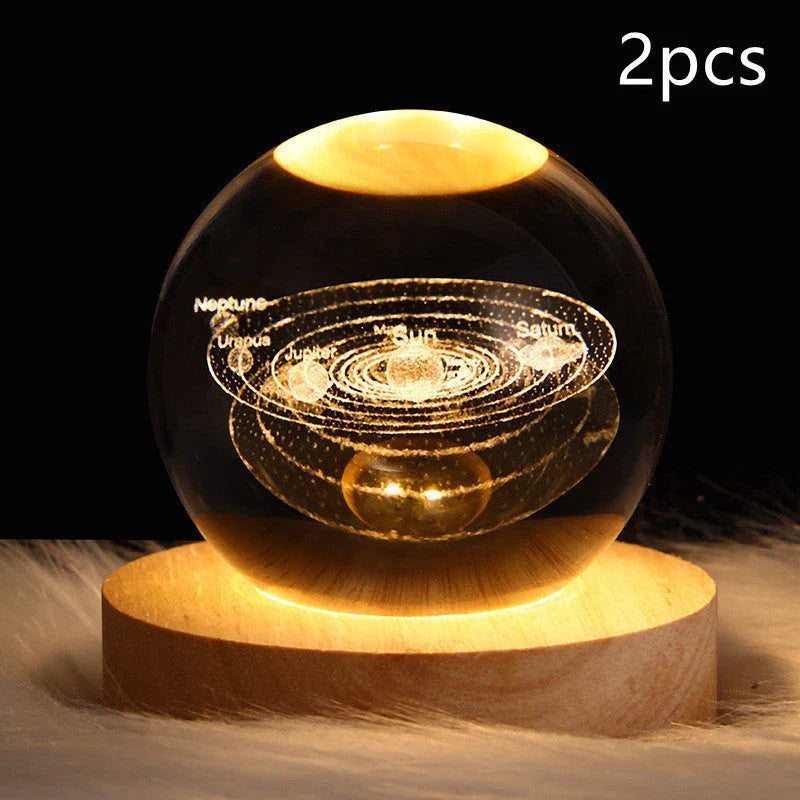 A mesmerizing galaxy-inspired crystal ball lamp with a warm, soothing LED glow.