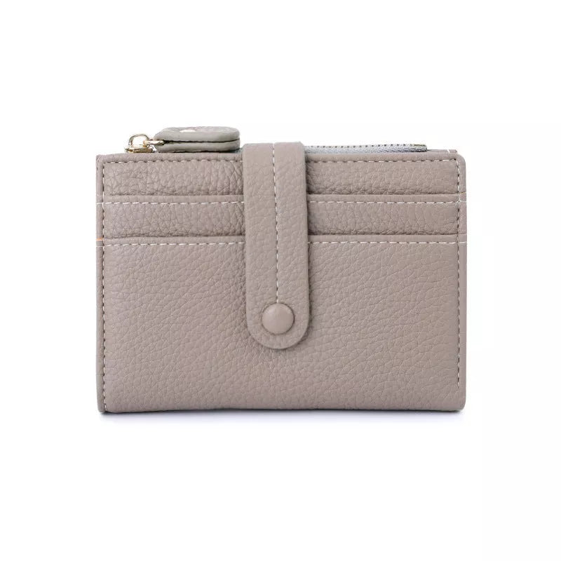 PU leather women's short wallet with coin purse in multiple colors