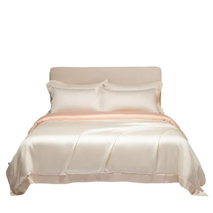Luxury Lenzing Tencel quilt sheets set in Aurora Blue with 200 thread count twill weave and UK sizing
