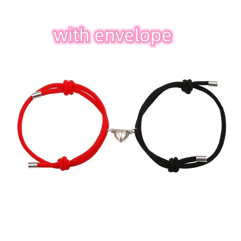 Adjustable nylon magnetic bracelet in various colors with a 3mm thick rope and magnetic closure