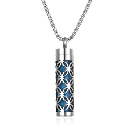 Titanium steel aromatherapy pendant with essential oil diffuser in various color options