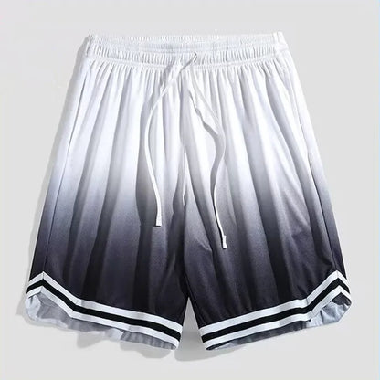 Men's gradient colour cropped trousers in loose fit, sizes M to 5XL, made from polyester.