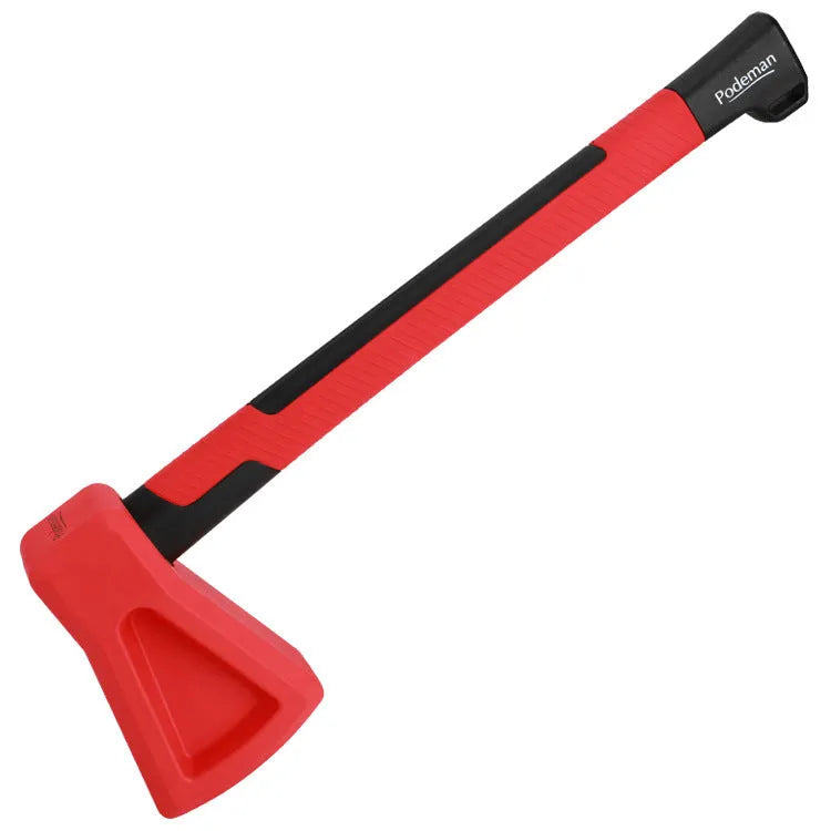 Red plastic fitness axe measuring 45cm length for home strength training equipment