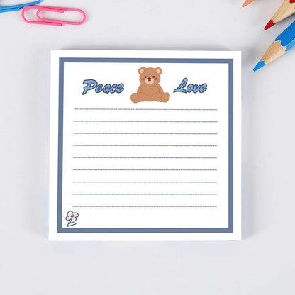 Bear sticky notes 8 x 8cm, 50-sheet cartoon memo pad with eight cover styles