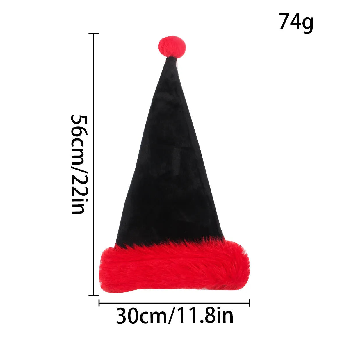 Christmas plush hat in white and black or red and black colour combinations