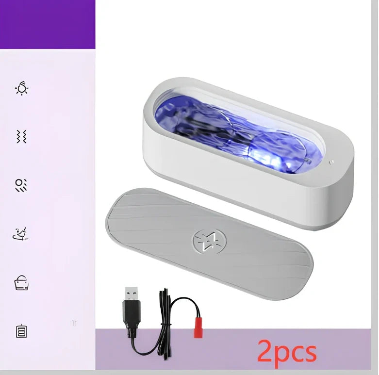 White ultrasonic glasses cleaner with 152mm chamber for cleaning eyewear and small items