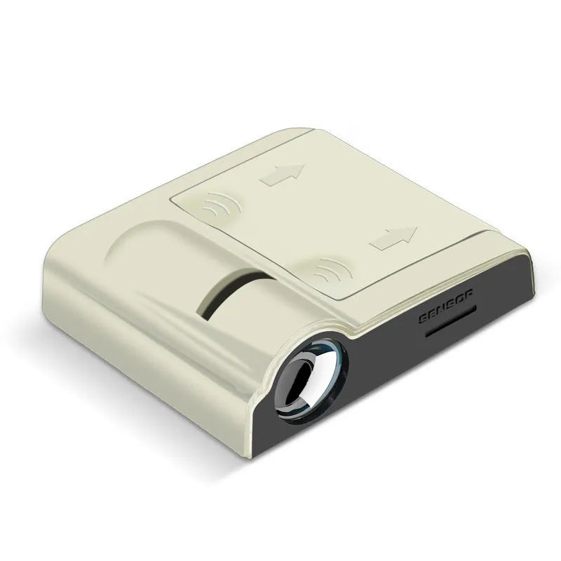 Car decorative projection radium lamp in black or beige with 6.5cm x 6.3cm ABS plastic construction