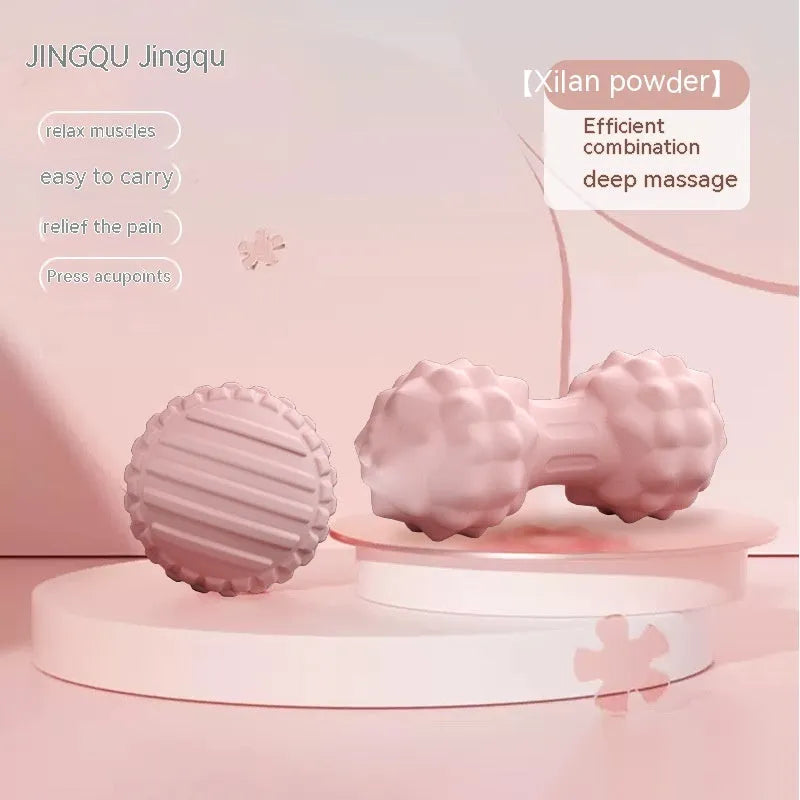 A 6cm diameter pink TPR foot massage ball on a plain background.