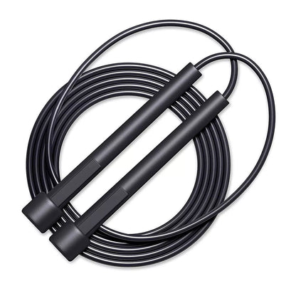 Black PVC skipping rope for children and adults, 2.8 meters long