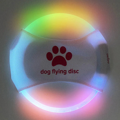 LED glowing dog flying disc in various colors, perfect for night-time play