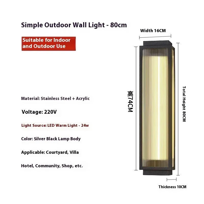 Stainless steel outdoor wall lamp for garden and courtyard lighting