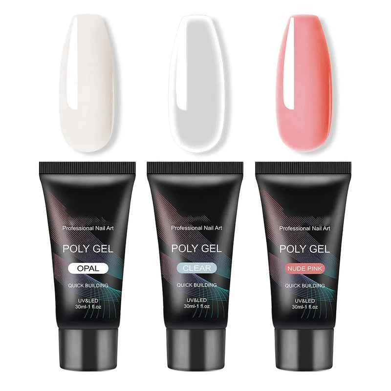Phototherapy Glue 30ml Crystal Nail Extension Gel Colloid Adhesive for Nail Art and Nail Extension Use, Durable and Convenient, 10 Colours Plus Set A