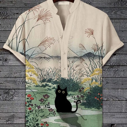 Men's 3D digital animal print short sleeve T-shirt on a hanger, available in multiple colours and sizes up to 5XL.