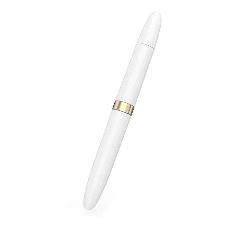 Blue electronics cleaning pen with metal nib, brush, and sponge for cleaning earbuds and phones