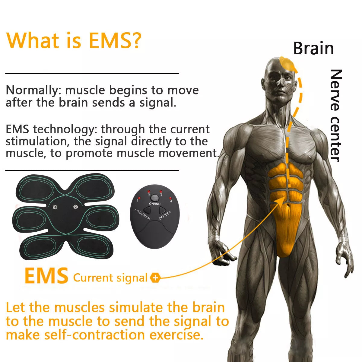 Battery Smart Abs Trainer Patch for hands-free abdominal muscle enhancement