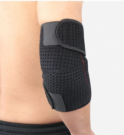 Adjustable black elbow pad for basketball and tennis sports protection