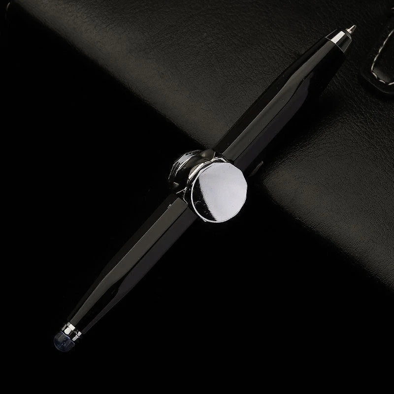 Stylish multi-function LED pen with spinning gyro fidget for stress relief, office and school supplies