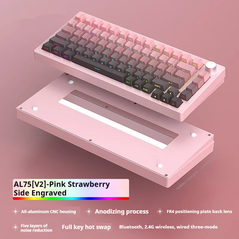 Heiji Snake aluminium mechanical keyboard DIY kit with keycaps and tools on a desk.