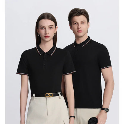 Solona ice-feeling work polo shirt in bright red with short sleeves and straight cut design