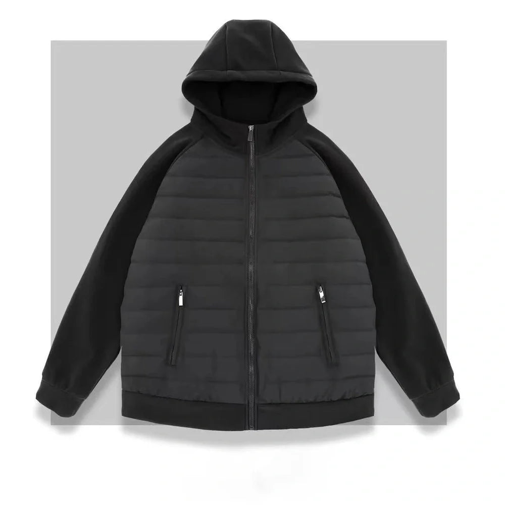 Casual cotton coat in solid colour with round hem and loose fit design