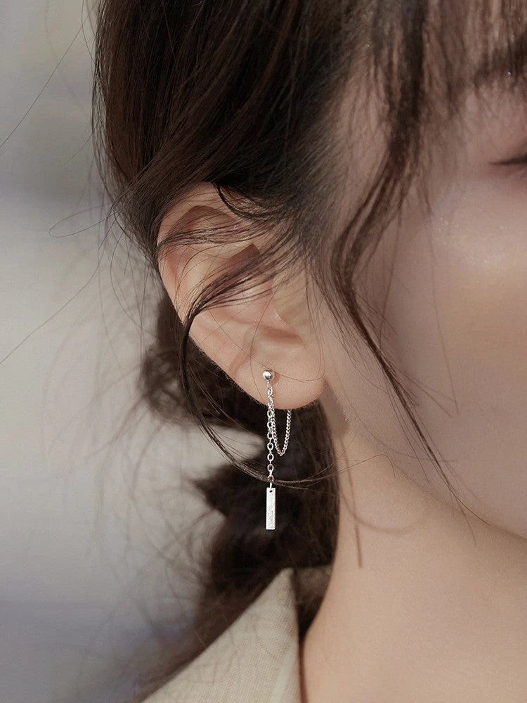 Elegant women's tassel stud earrings in silver, gold, and 925 silver options