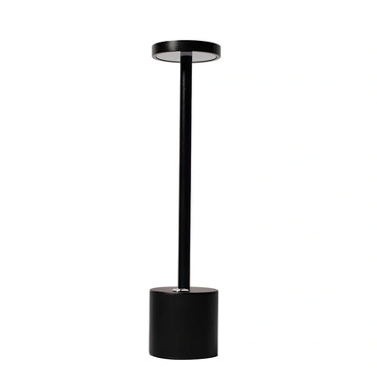 LED rechargeable touch night light in aluminium construction with touch dimming control