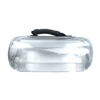 Transparent PVC inflatable water bag dumbbell for adjustable weight training.