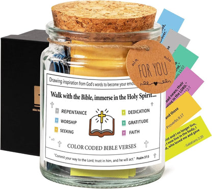 Bible Verses In A Jar glass container with 90 inspirational verses