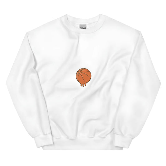 White loose fit hooded sweatshirt with printed design and side seam pockets