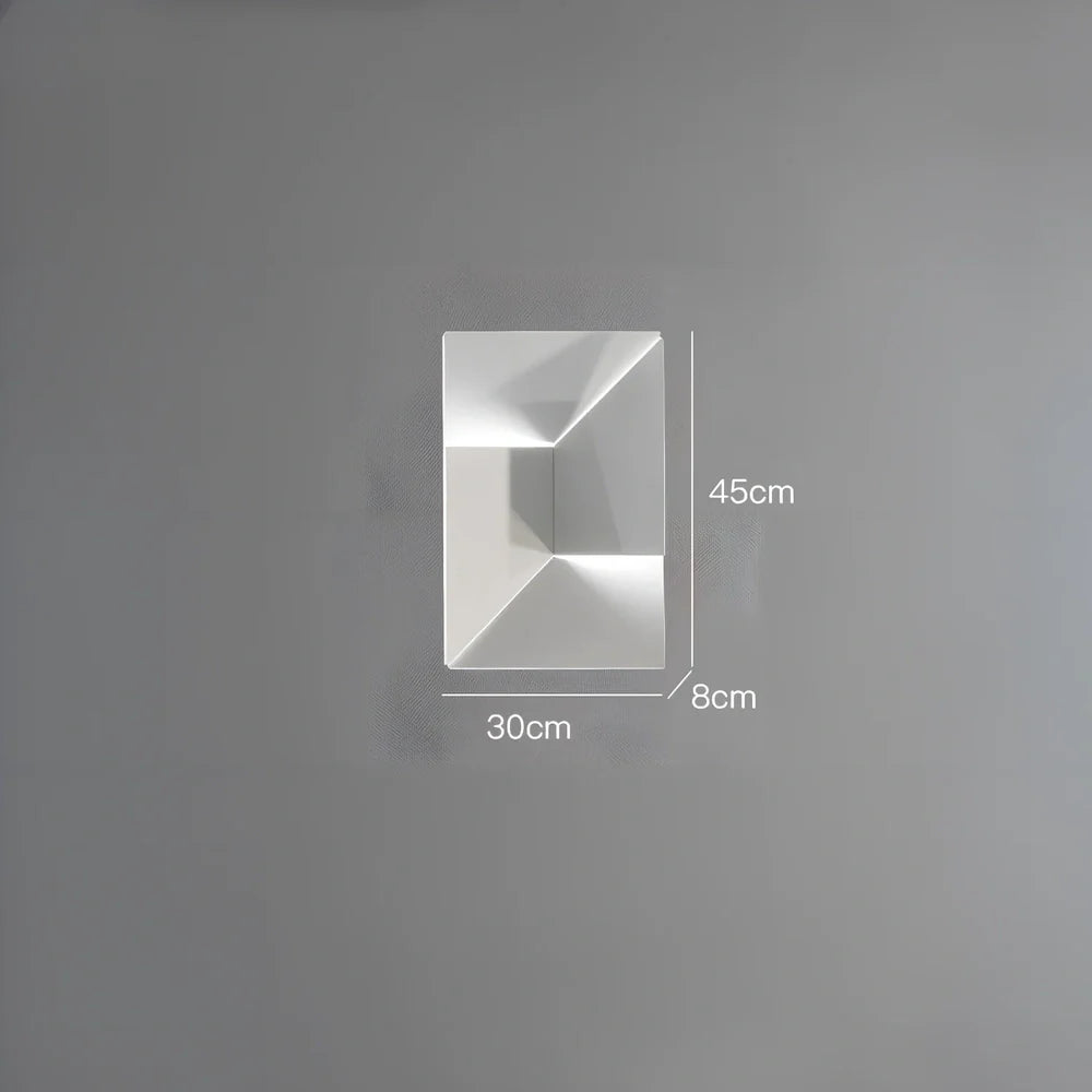 Minimalist iron wall lamp in matte white with LED lighting and slim profile