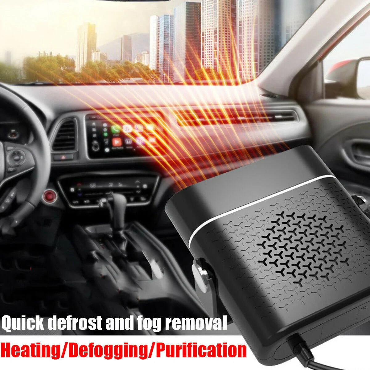 3-in-1 car heater defogger with adjustable nozzle for clear driving visibility