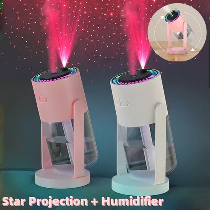 Calming Starry Projection Humidifier with LED Light Display and Portable, Compact Design