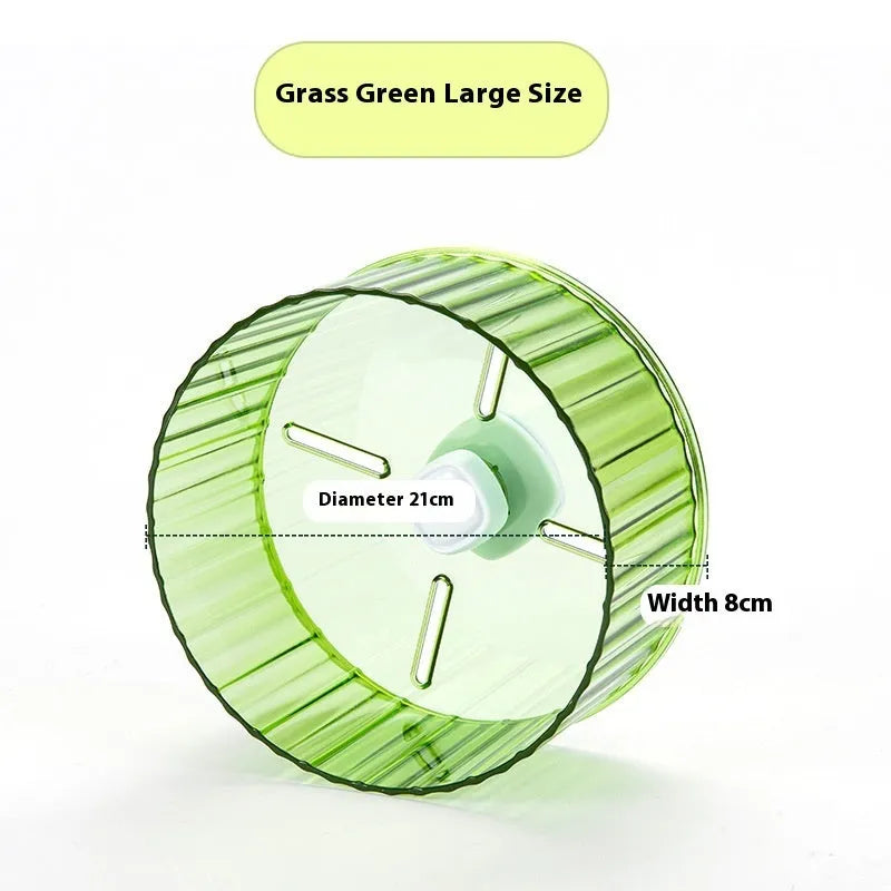 Plastic bird treadmill running wheel toy in transparent, green, grey, orange or purple colours for cage exercise