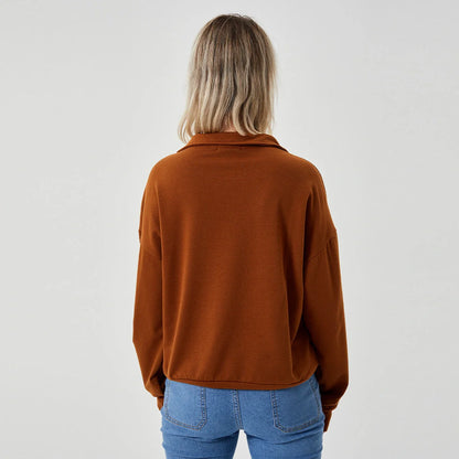 Cozy women's pullover sweatshirt in various colors for stylish and comfortable casual wear.